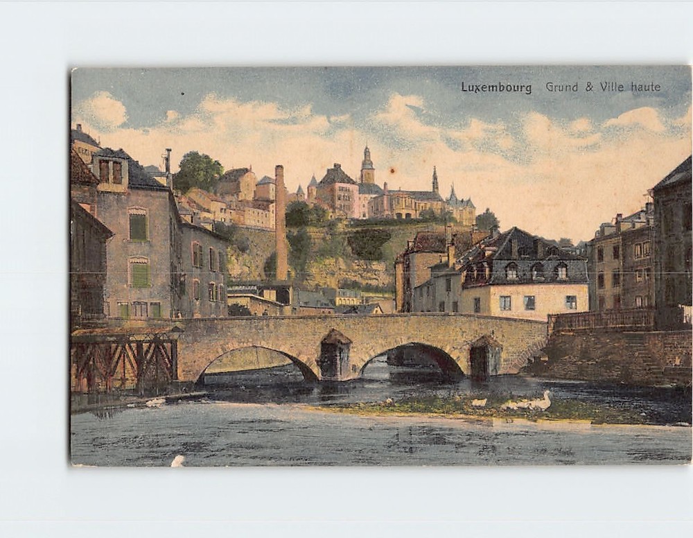 Postcard Grund & Ville haute Luxembourg City Luxembourg