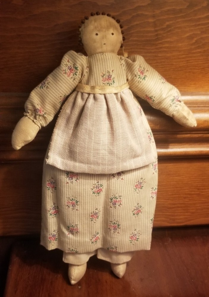 Artisan Tildie Americana folk art primitive cloth doll 10.5”