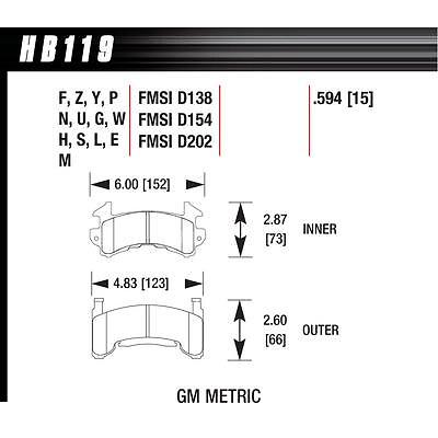 Hawk Brake HB119G.594, Kit Metric Fits Gm Dtc-60 High Performance & Racing Parts