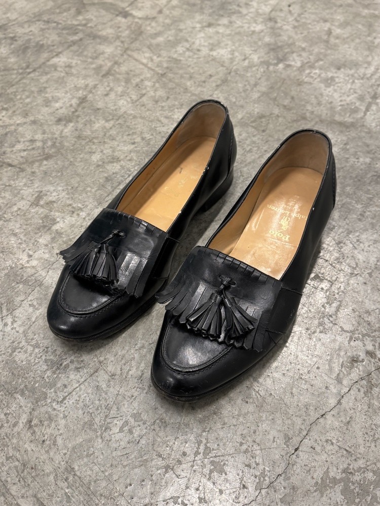 Polo Ralph Lauren Men's Black Tassel Kiltie Loafers 9.5 D