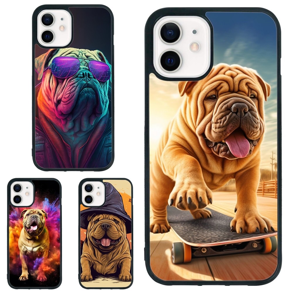 For iPhone XS XR 6 7 8 Plus SE 2nd 3rd Anti scratch Cover art Shar Pei puppy dog