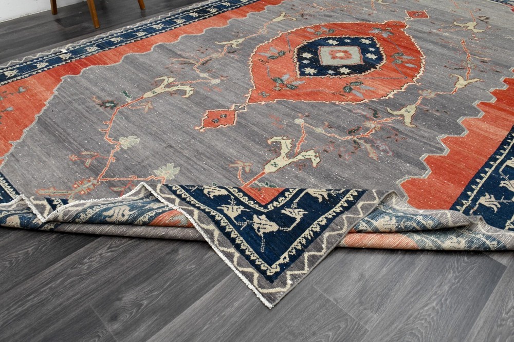 9x14 ft, Colorful Vintage Area Rug, Turkish Rug, Oriental, Wool, Handmade, Star