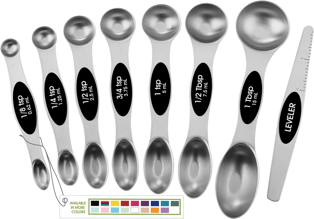 Magnetic Measuring Spoons Set with Strong N45 Magnets, Heavy Duty Stainless Stee