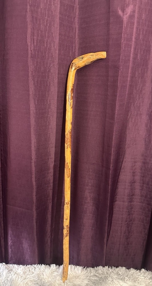 Handcrafted Natural Wood Walking Stick Rustic Hiking Staff Cane Primitive Style