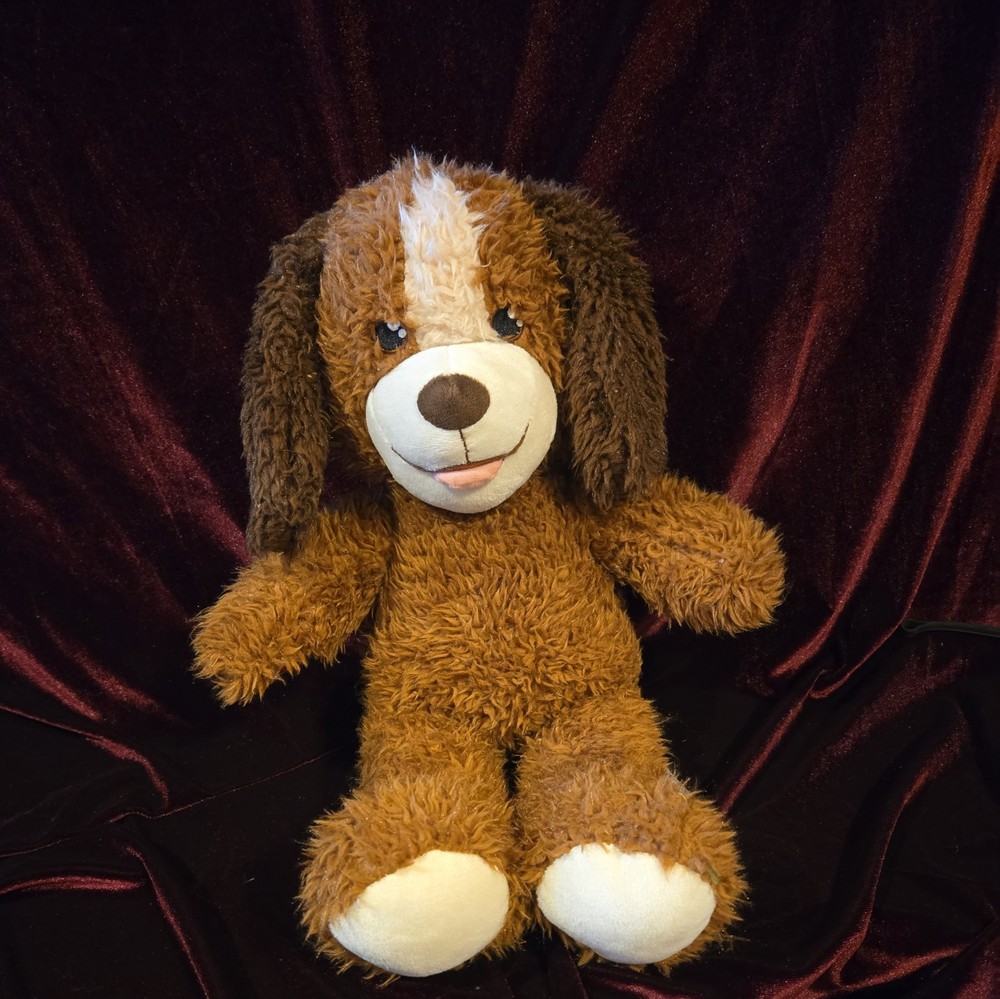 Build A Bear PLAYFUL PUP Soft Brown Tan Puppy Dog Sitting Plush 16