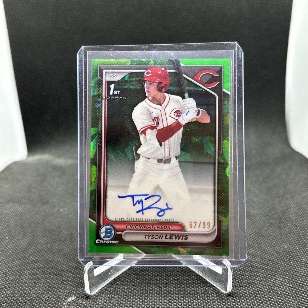 2024 Bowman Draft Sapphire CPA-TL Tyson Lewis Auto Green Refractor #'d 67/99