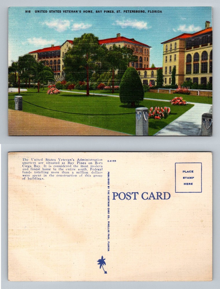 St. Petersburg, FL-Florida, U.S. Veterans Home At Bay Pines Vintage Postcard