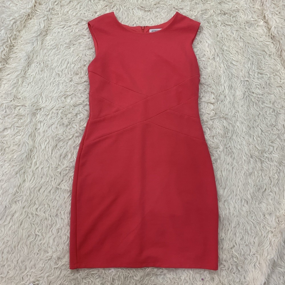 Liz Claiborne watermelon sleeveless sheath dress size 12