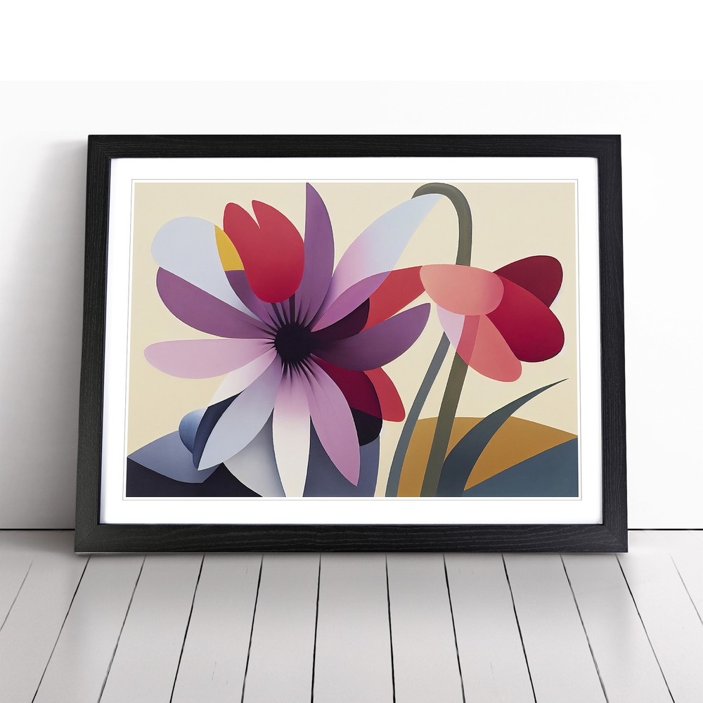 Effervescent Abstract Flower Wall Art Print Framed Canvas Picture Poster Decor