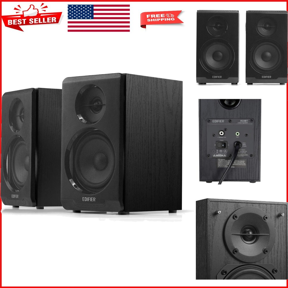 Compact Bluetooth Bookshelf Speakers with AUX Input - Rich Audio for All Devices