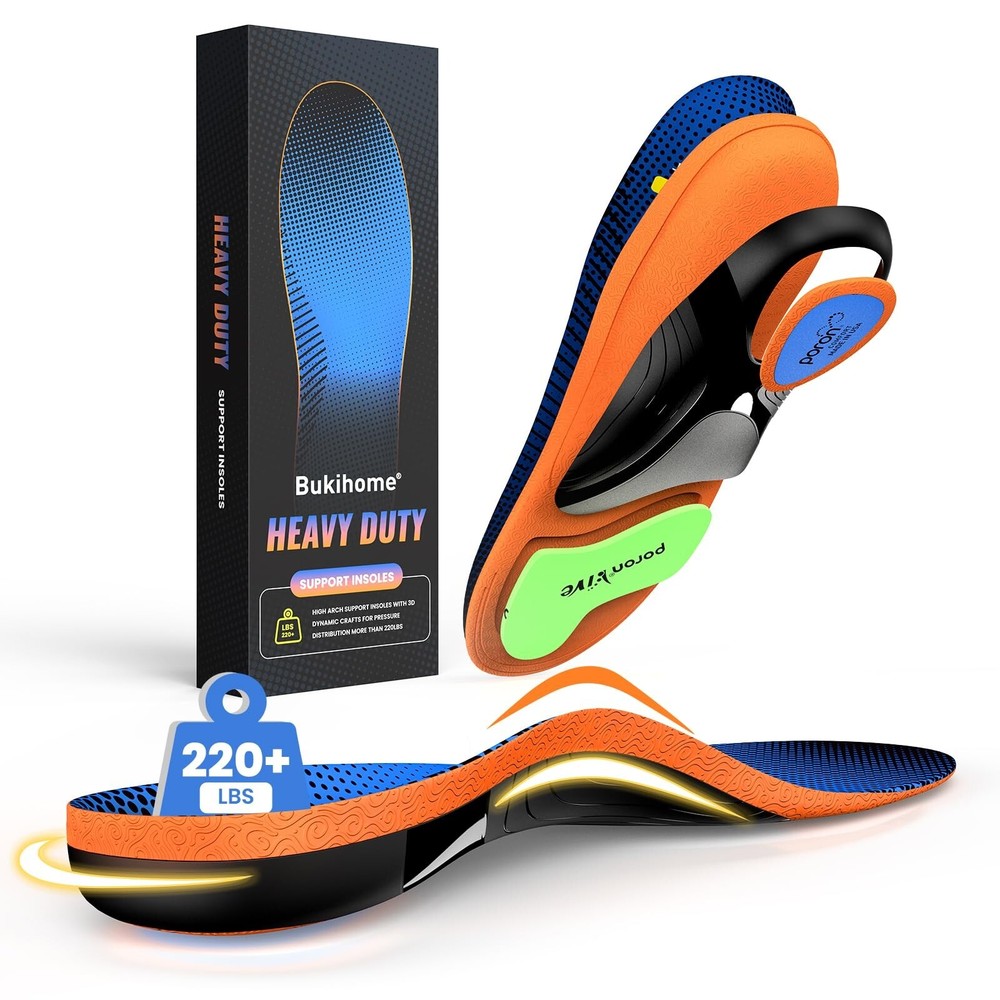 Bukihome Work Boot Insoles & Inserts - High Arch Support Insoles for Standing...