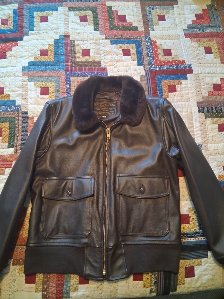 LEGENDARY HELL CAT MEN'S G-1 LEATHER FLIGHT JACKET W/SIDE ENTRY