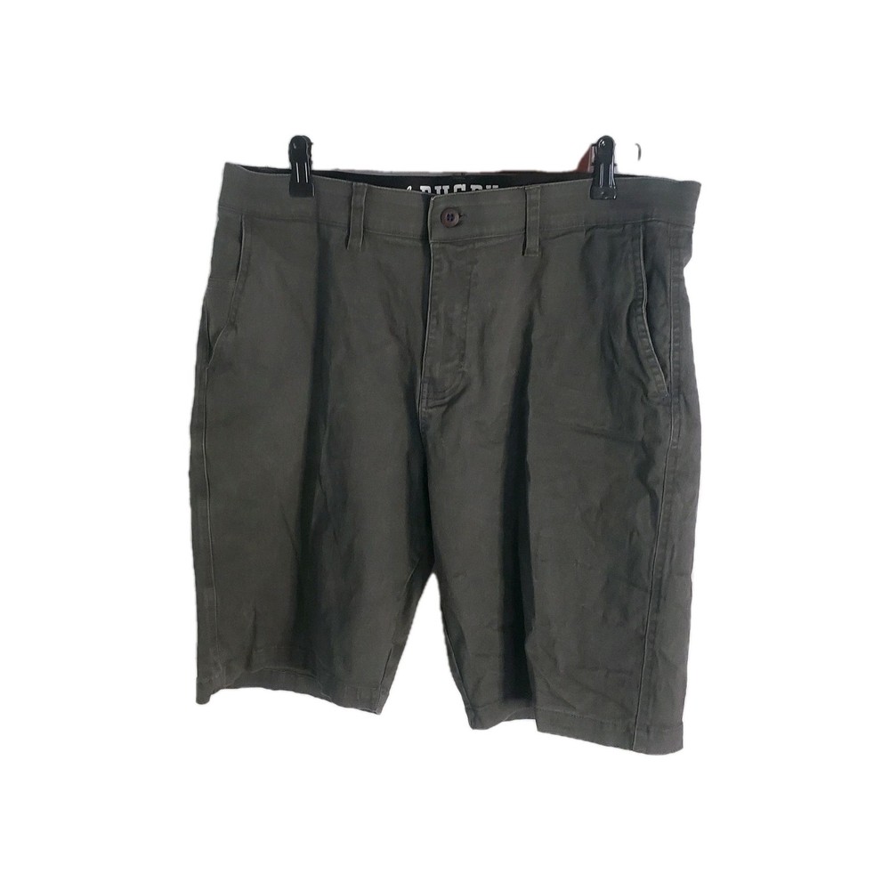 NWT Rugby University Shorts Mens 36W Green Cotton Stretch Flex Waist