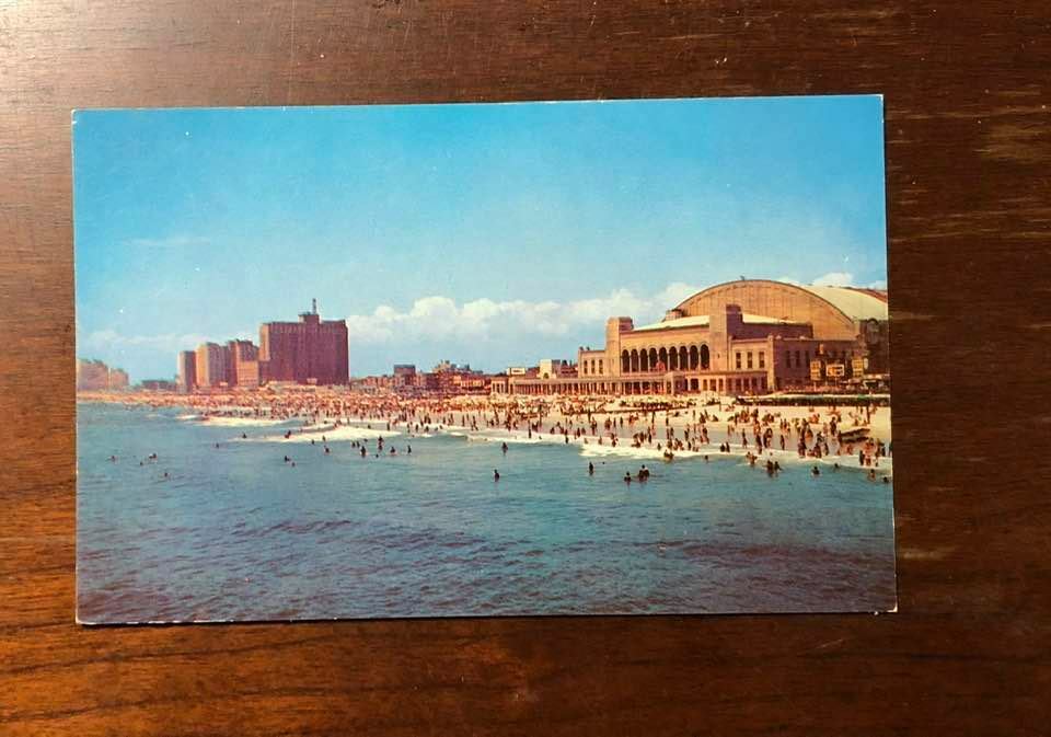 Panoramic view - Atlantic City New Jersey NJ -Convention Hall - Chrome postcard