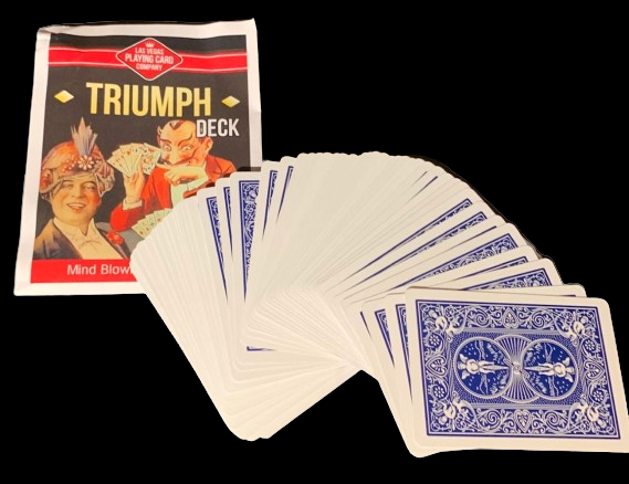 TRIUMPH MAGIC DECK BLUE BICYCLE Trick Poker Cards Auto Pick A Cheek To Mental