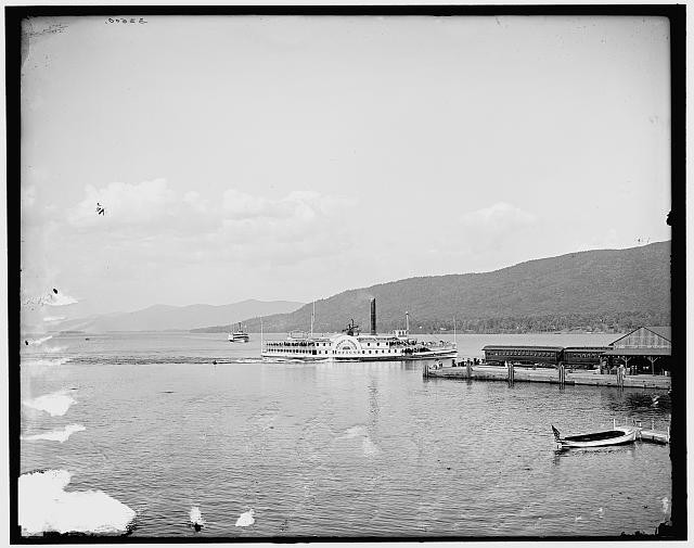 Photo:Lake George NY Steamer Horicon Dock Departure 1900s Steamboat