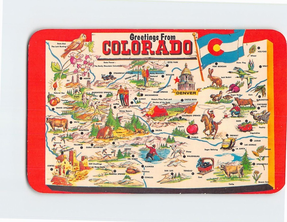 Postcard Greetings From Colorado USA