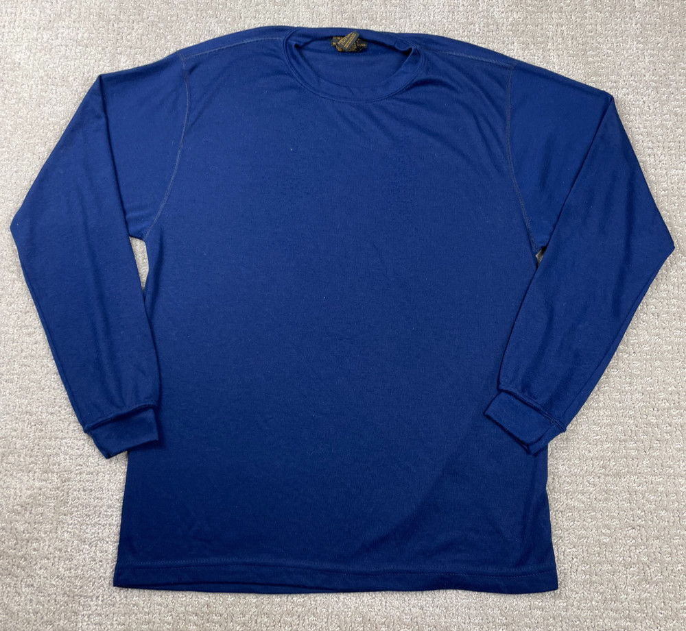 Vintage Eddie Bauer Base Layer Shirt Mens Medium Blue Thermolene Long Sleeve USA