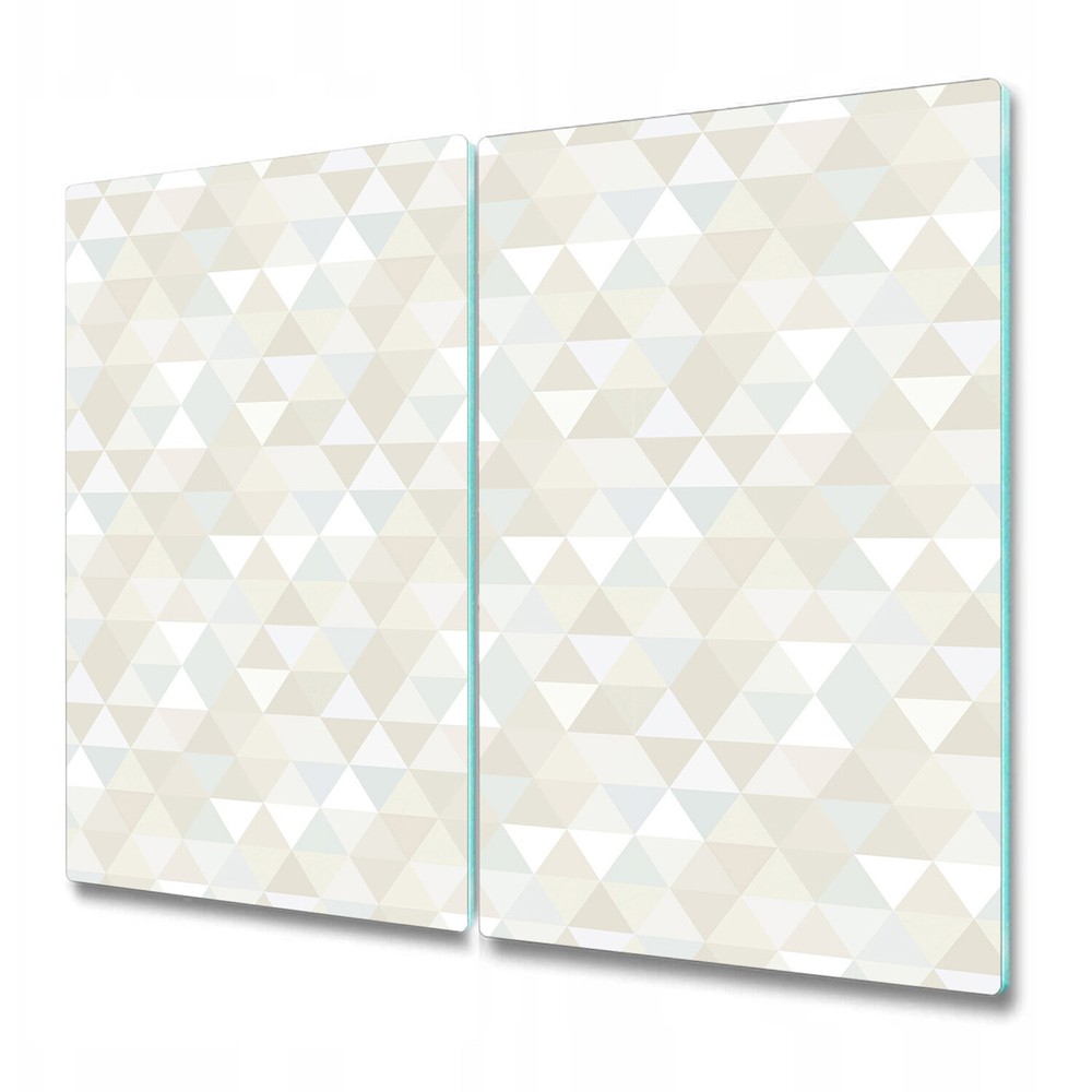 Serving Chopping Board Tempered Glass Cover Triangle golden and grey 2x30x52