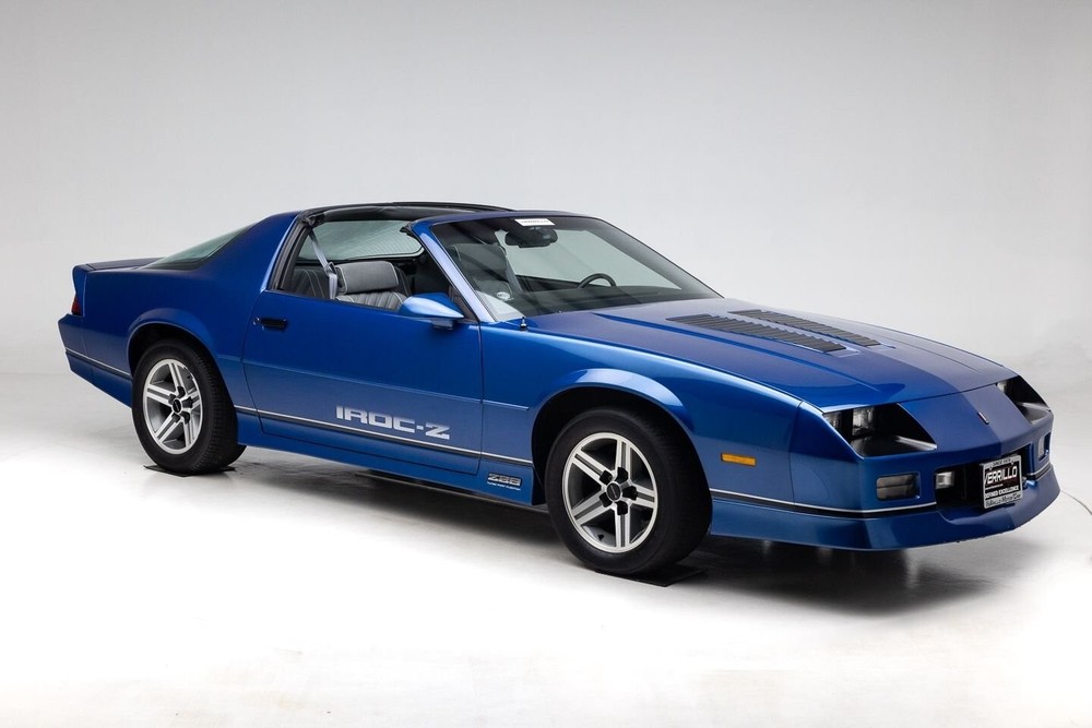 1987 Chevrolet Camaro blue rt qtr | POSTER 24 X 36 Inches | classic car