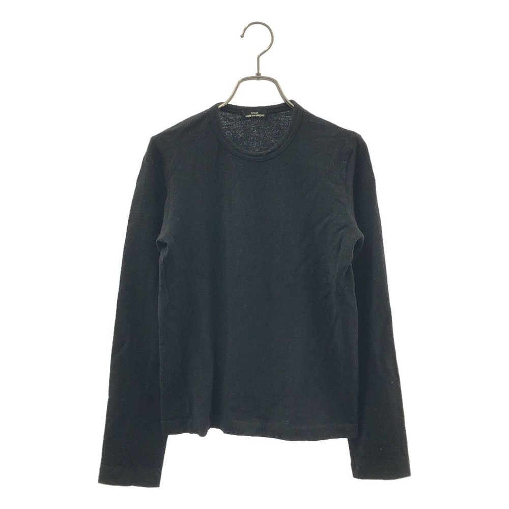 Comme des Garçons Crew Neck Cut Sew Black Women's Top Cotton Used