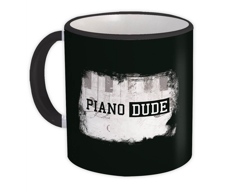 Gift Mug : Piano Dude Music Print Wall Decor Abstract Graffiti Black And White-image