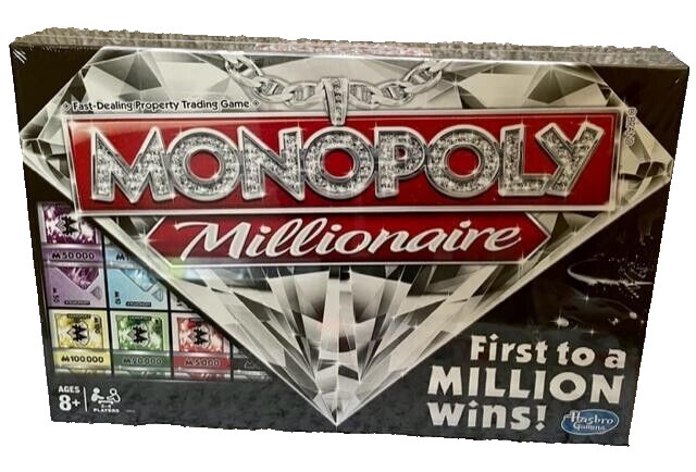 Hasbro Monopoly Millionaire Board Game night Property Trading ages 8+