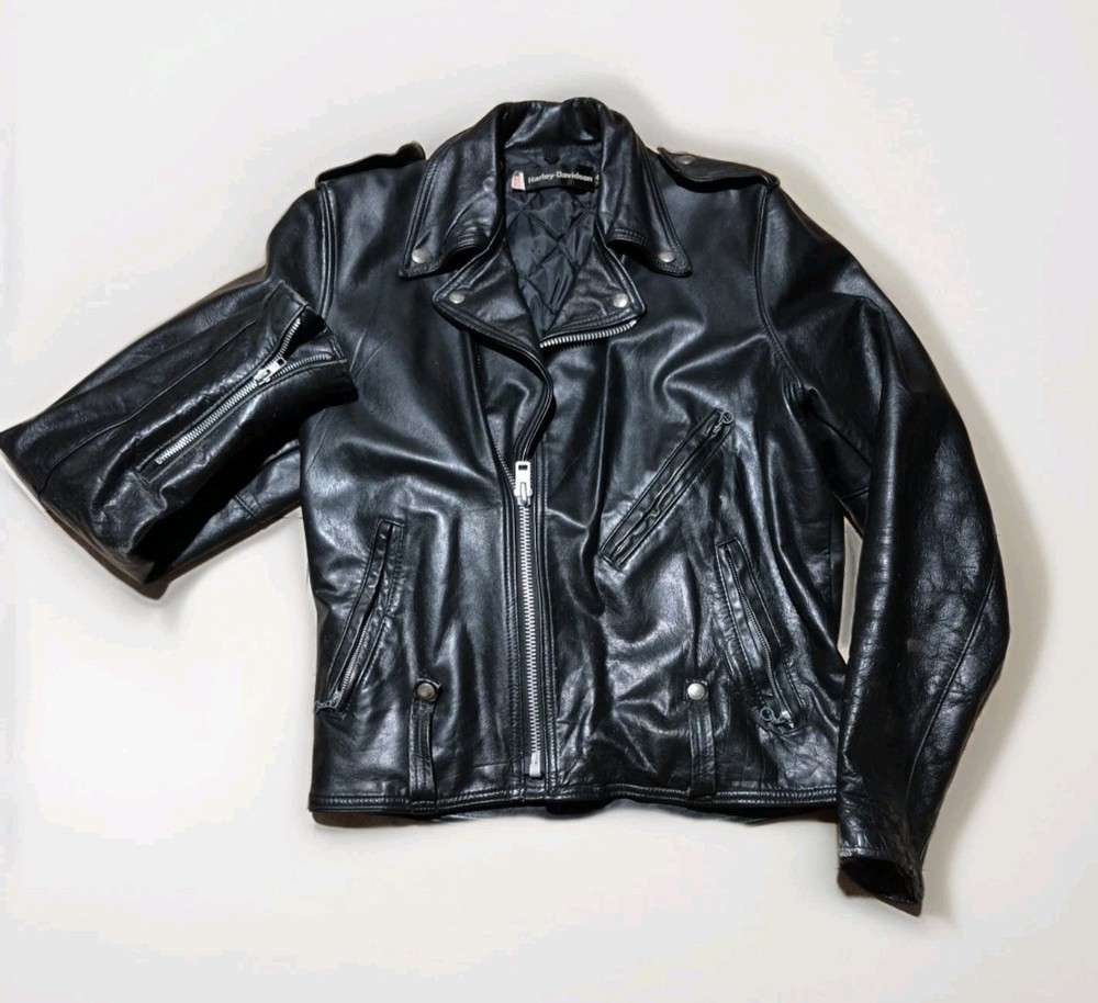 Vtg  Harley Davidson Motorcyclejacket Leather  70'S  Men's Sz 40 Tall