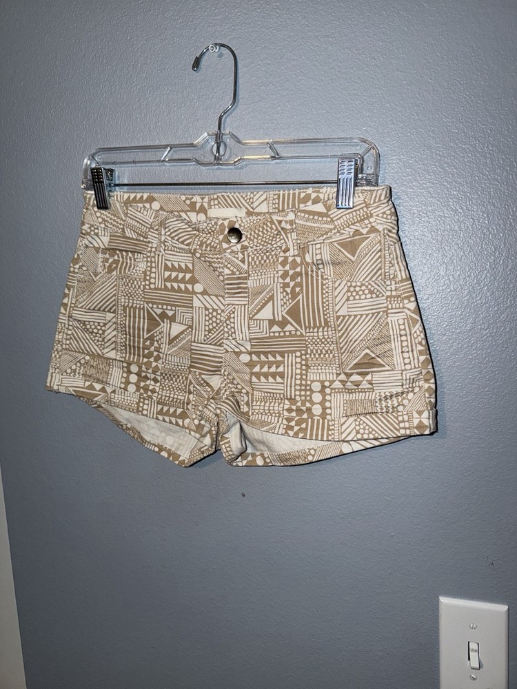 H&M Women's Blue White Striped Cut Off Denim Shorts Size 6 Cotton