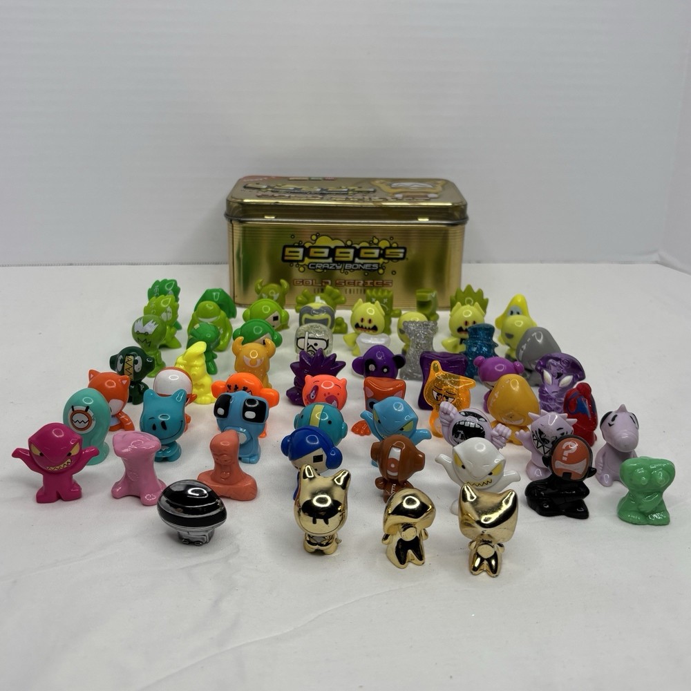 Lot of 60 Assorted Gogo's Crazy Bones Gogos in Case Random
