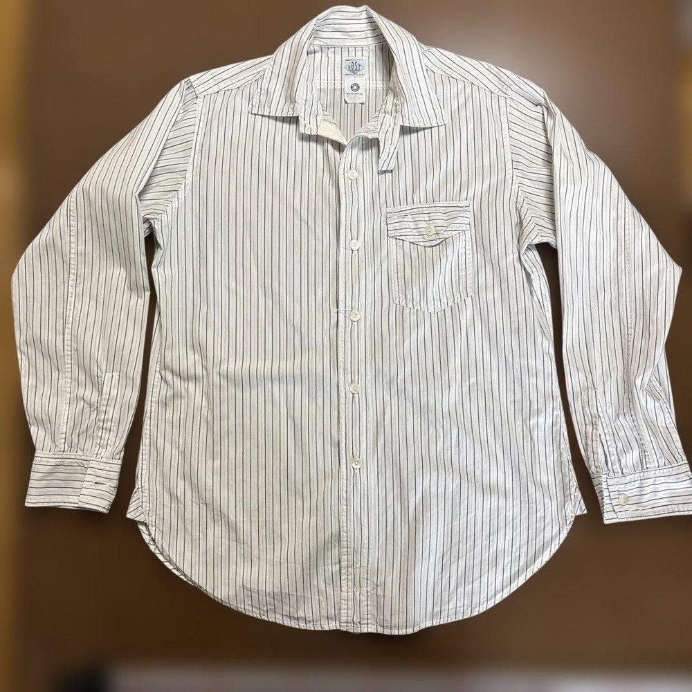 POST O'ALLS Stripe Long Sleeve Shirt M USA Made Cotton