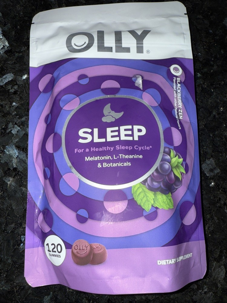 OLLY Sleep Gummies 120 Count Melatonin L Theanine Blackberry Zen Exp: 03/2026