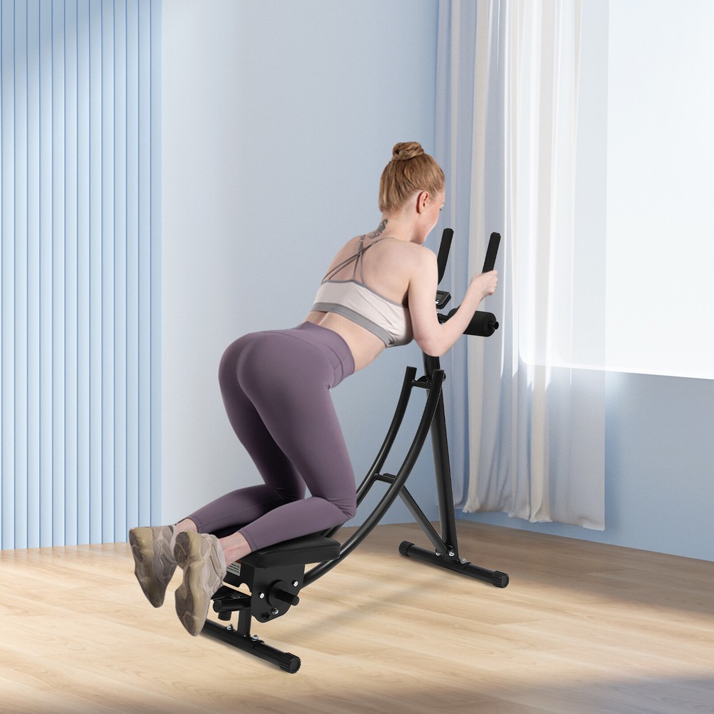 Ab Exercise Bench Abdominal Workout Machine Foldable Sit Up Bench w/LED Monitor