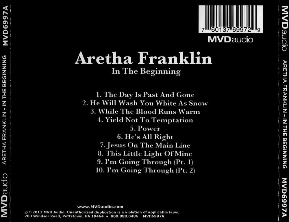 Aretha Franklin In The Beginning New Cd
