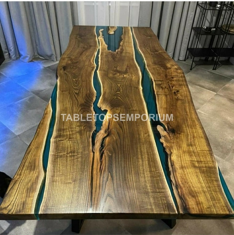 Living room coffee table dining table. Acacia Epoxy Resin Office Meeting Tables