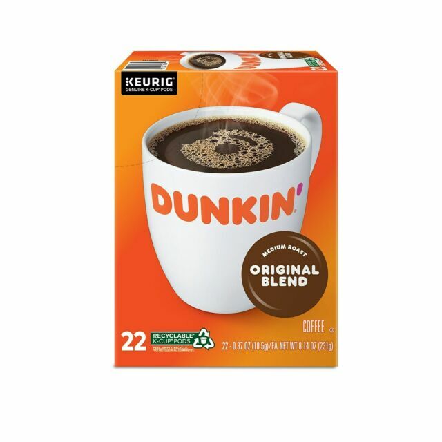 Dunkin Medium Roast Original Blend Coffee Keurig K-Cup Pods 22 Count