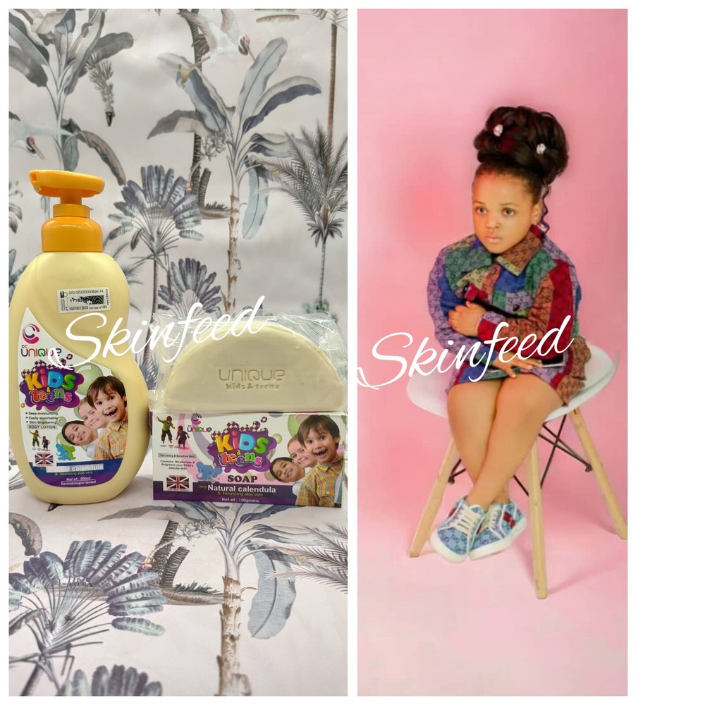 3pcs. Unique Kids & Teens Skin Brightening Body Lotion & 2 Soap. Sensitive Skin