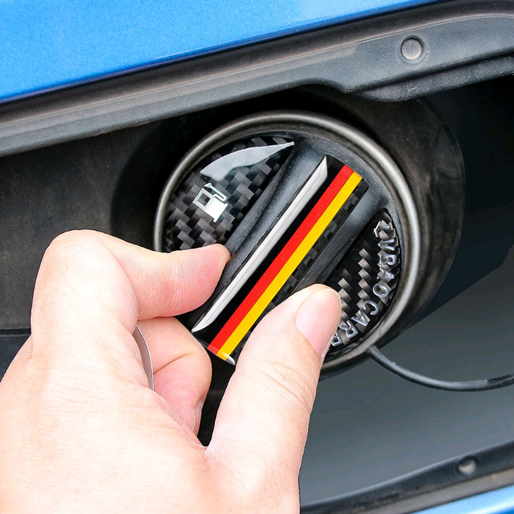 Carbon Fiber Car Interior Fuel Tank Cap Cover Decoration Stickers Accessories