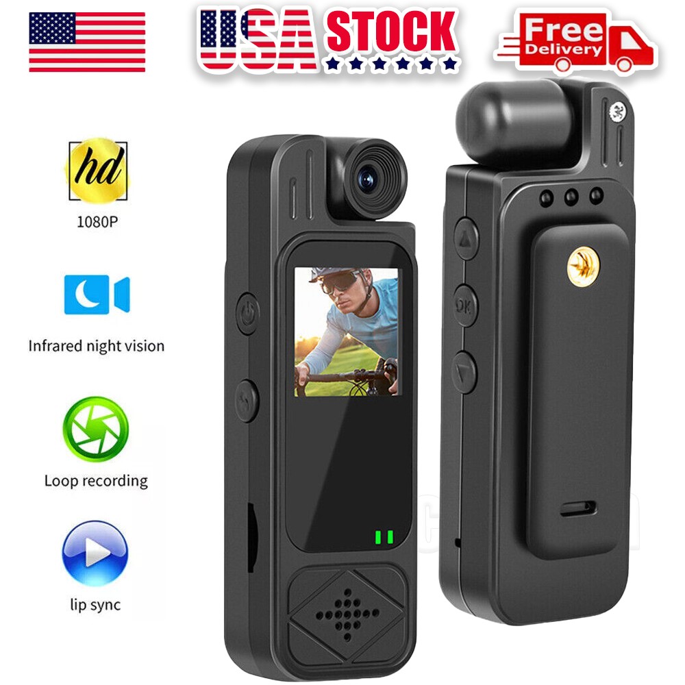 20 Hour 1080P Camcorder Mini Police Body Camera HD 180° Video DVR IR Night Cam