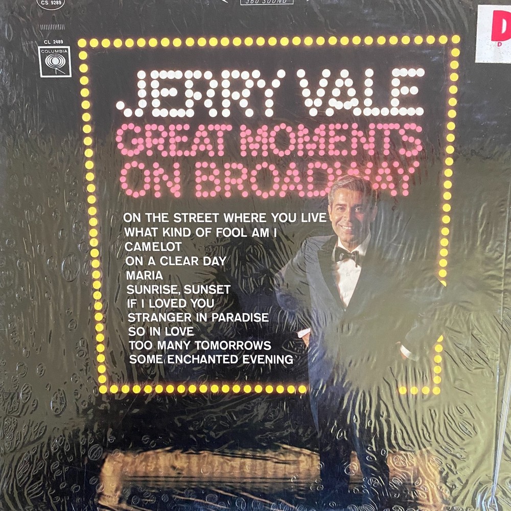 Jerry Vale – Great Moments On Broadway LP 1966 Columbia Vocal Pop 33 RPM