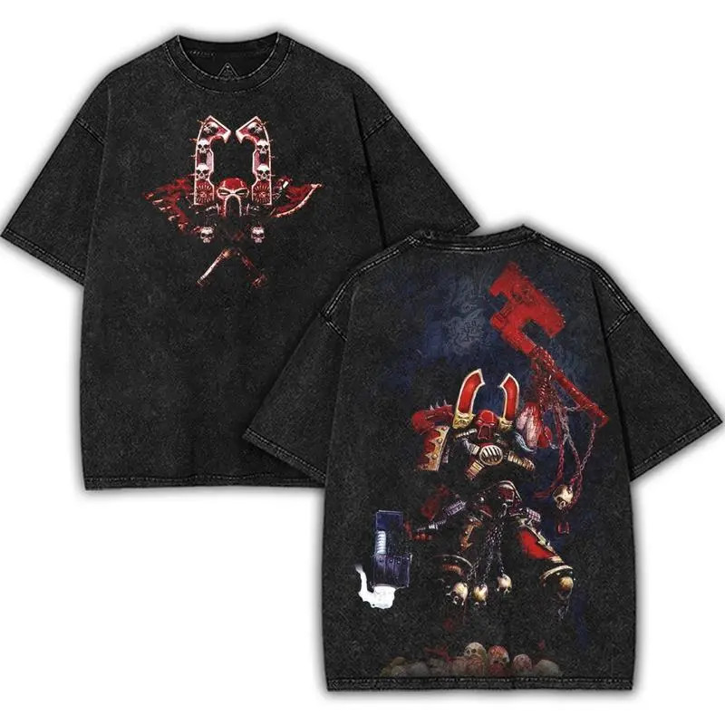 Warhammer 40K Khorne Berzerker Vintage Graphic Tee Oversized Chaos Shirt