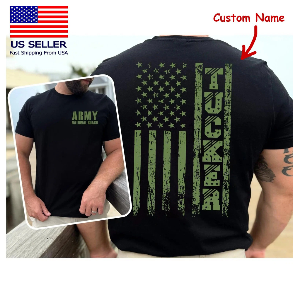 Custom Army last Name Army National Guard T-Shirt, Personalize Name Shirt