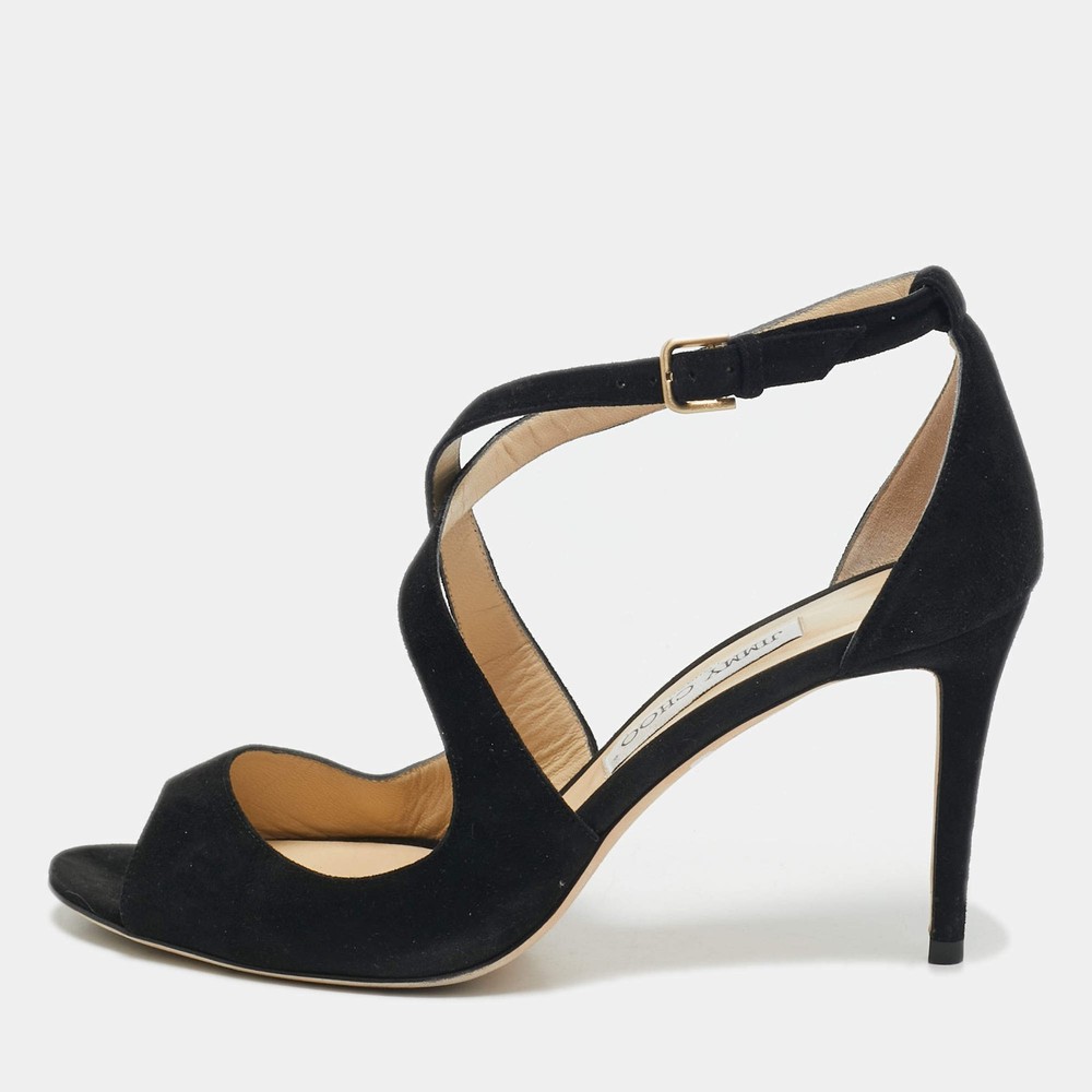 Jimmy Choo Black Suede Emily Sandals Size 405