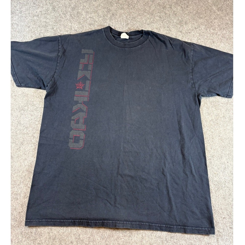 VINTAGE Oakley Shirt Mens Black Graphic Spellout Y2K Skate Streetwear Tee XL