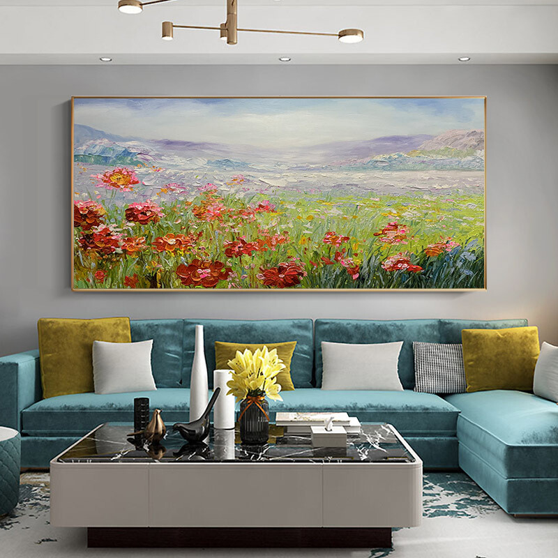 Hand Painted Canvas Wall Art Nature Spring Scenery Painting Landscape Artwork