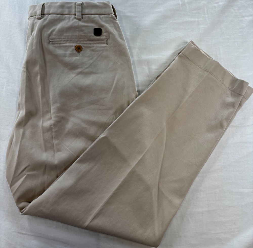 Brooks Brothers Clark Pants Mens Sz 36x30 Khaki  Lightweight Stretch Cotton