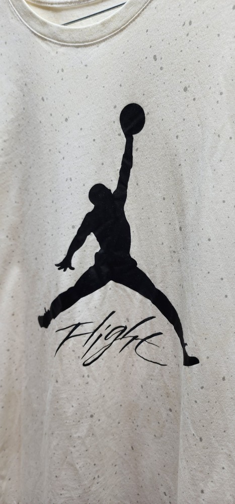 Nike Air Jordan Jumpman Flight DNA Graphic 1 Cement T White Grey Speckles Sz XL