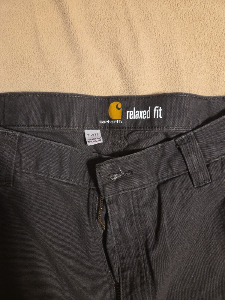Carhartt Work Pants Dark Gray RN #14806 Men Relaxed Fit Utility 36x32