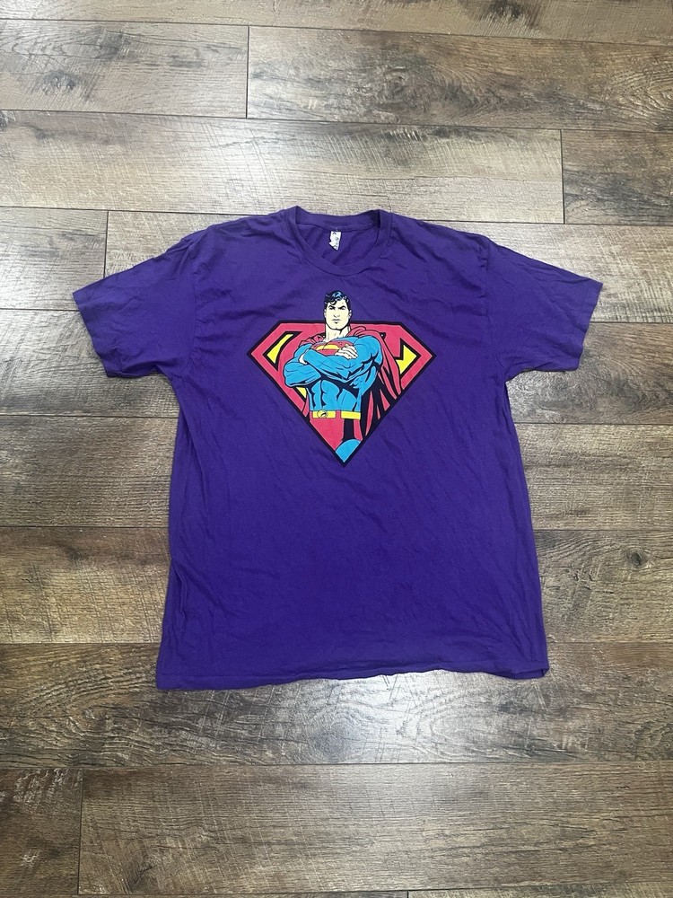 Superman Big Graphic T-Shirt Purple Large DC Comics