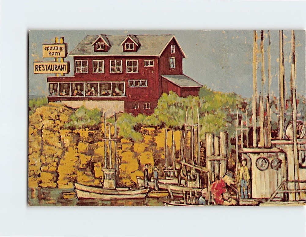 Postcard Spouting Horn Restaurant Depoe Bay Oregon